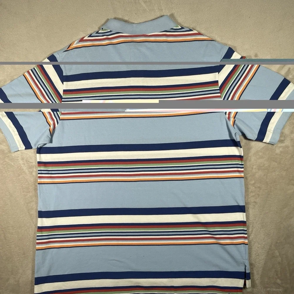 VTG NWOT Polo Ralph Lauren Multicolor‎ Rugby Striped Pony Cotton Mens 3XLT